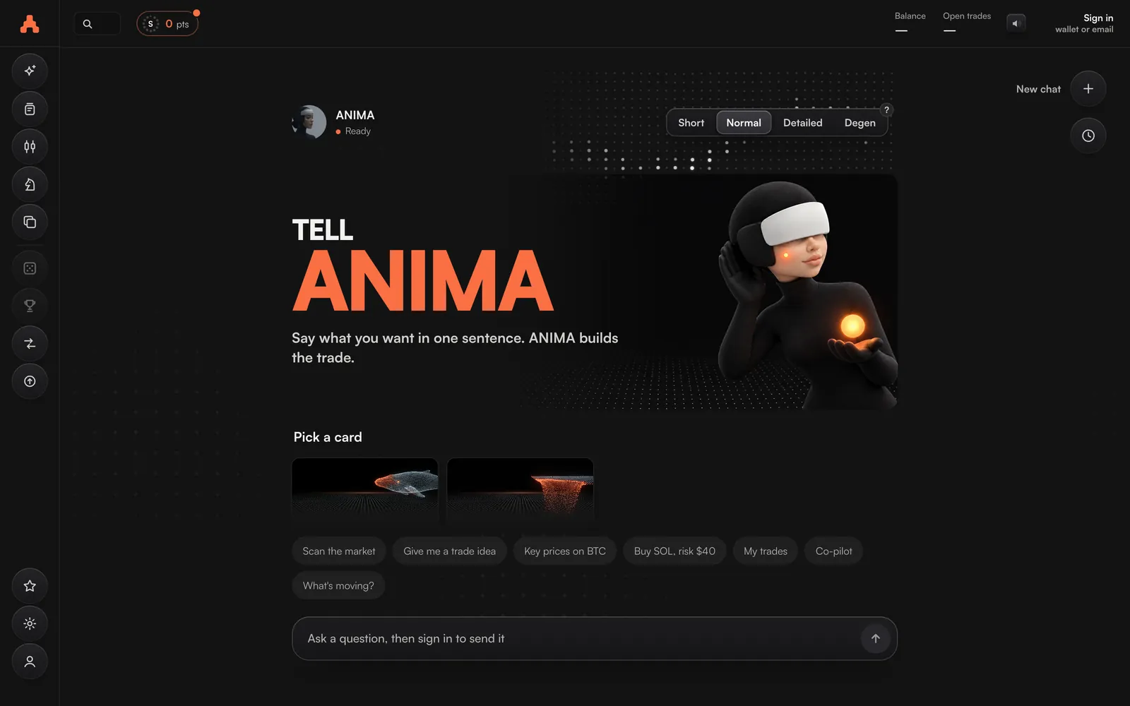 ANIMA building a trade from one sentence